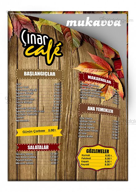 ✍️A4-A5 Sert Menü