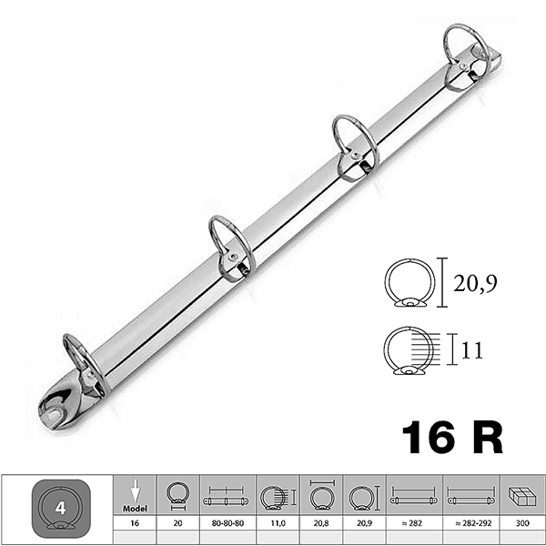 M-16 A4 Yuvarlak 4 Halkalı Klasör Mekanizması